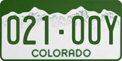 CO license plate 021OOY