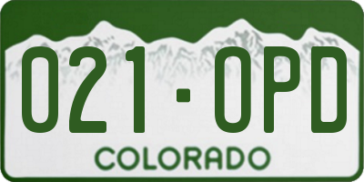 CO license plate 021OPD