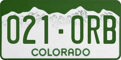 CO license plate 021ORB