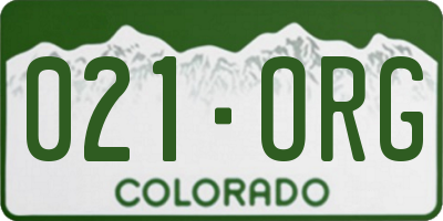 CO license plate 021ORG