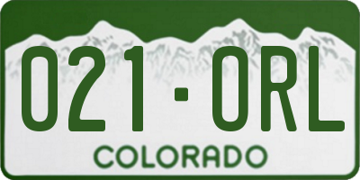 CO license plate 021ORL