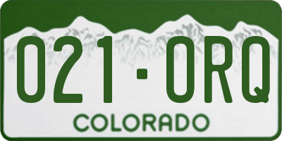 CO license plate 021ORQ