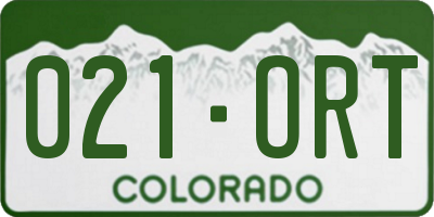 CO license plate 021ORT