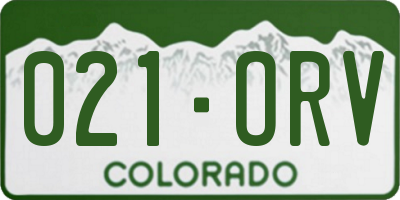 CO license plate 021ORV