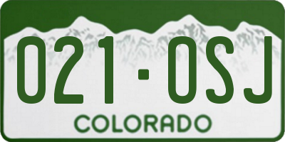 CO license plate 021OSJ