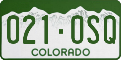 CO license plate 021OSQ