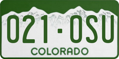 CO license plate 021OSU