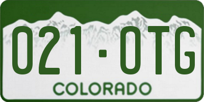 CO license plate 021OTG