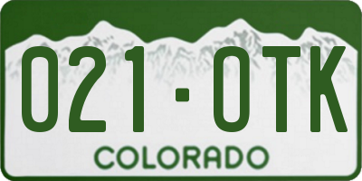 CO license plate 021OTK