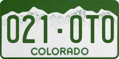 CO license plate 021OTO