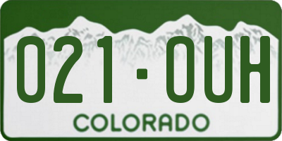 CO license plate 021OUH