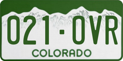 CO license plate 021OVR