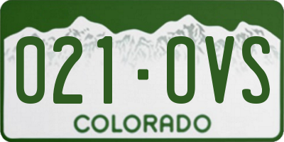 CO license plate 021OVS