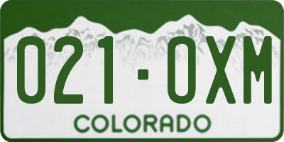 CO license plate 021OXM