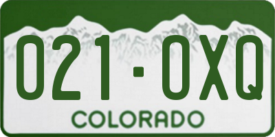 CO license plate 021OXQ