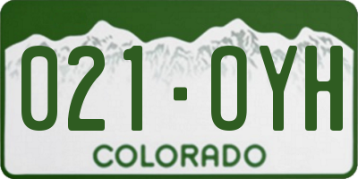 CO license plate 021OYH