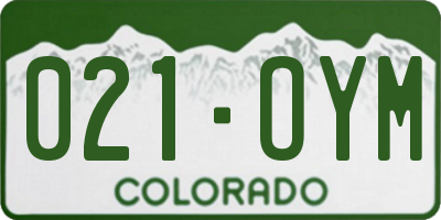 CO license plate 021OYM
