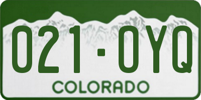 CO license plate 021OYQ