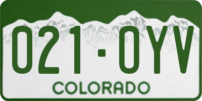 CO license plate 021OYV