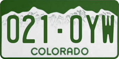 CO license plate 021OYW