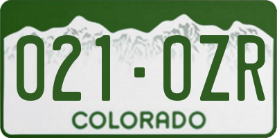 CO license plate 021OZR
