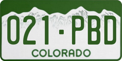 CO license plate 021PBD