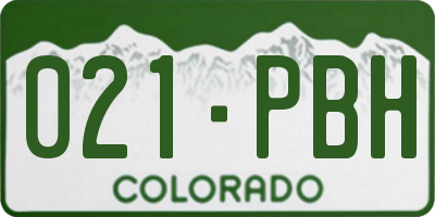 CO license plate 021PBH