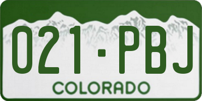 CO license plate 021PBJ