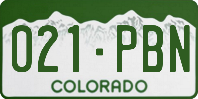 CO license plate 021PBN