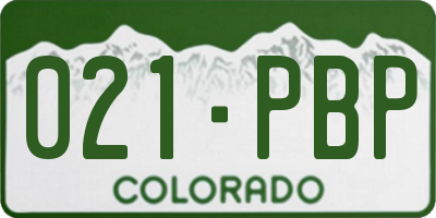 CO license plate 021PBP