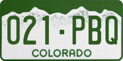 CO license plate 021PBQ