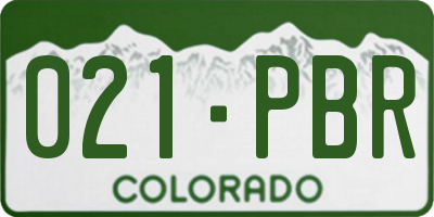 CO license plate 021PBR