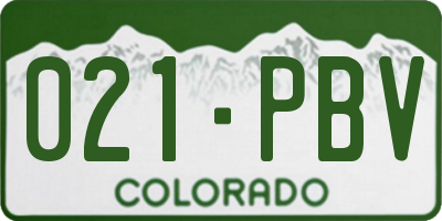 CO license plate 021PBV