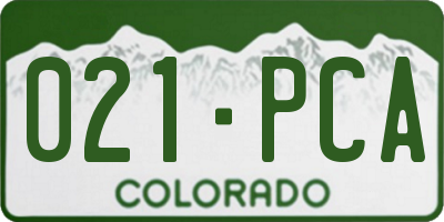 CO license plate 021PCA