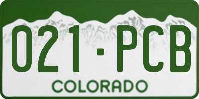 CO license plate 021PCB