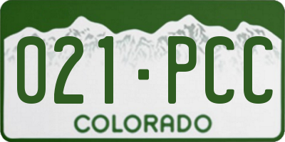 CO license plate 021PCC