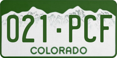 CO license plate 021PCF