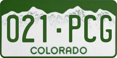 CO license plate 021PCG