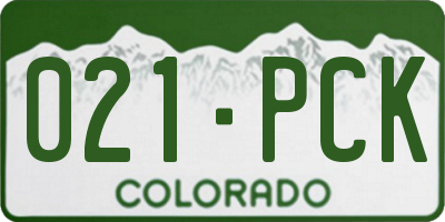 CO license plate 021PCK