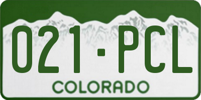 CO license plate 021PCL
