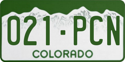 CO license plate 021PCN