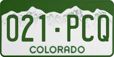 CO license plate 021PCQ