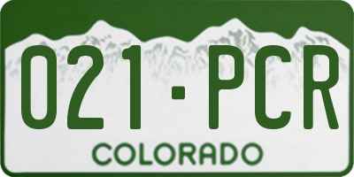 CO license plate 021PCR