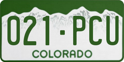 CO license plate 021PCU