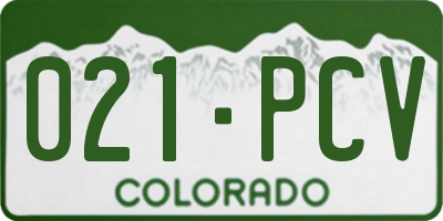 CO license plate 021PCV