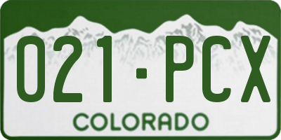 CO license plate 021PCX