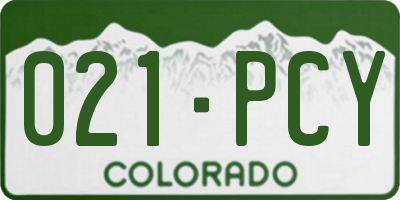 CO license plate 021PCY