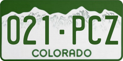 CO license plate 021PCZ