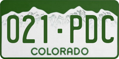 CO license plate 021PDC