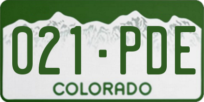 CO license plate 021PDE